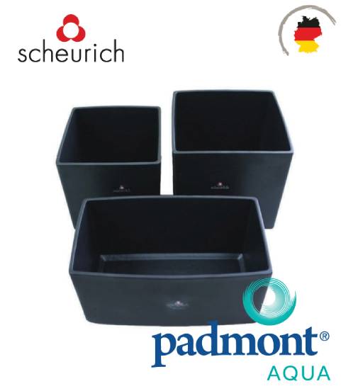 Paquete de 3 Macetas Antracita de Cerámica - Scheurich