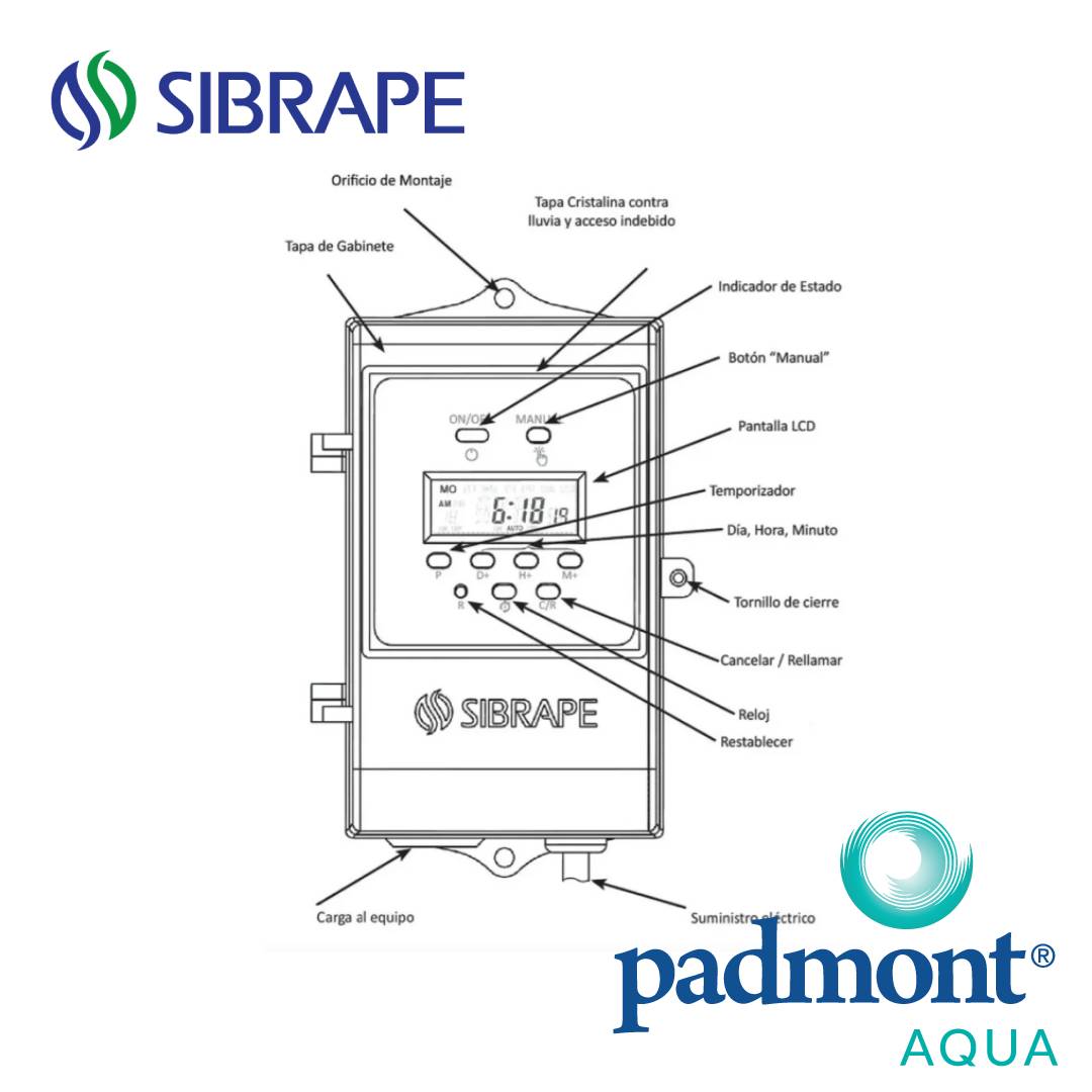 Reloj Timer Digital 2 HP 110V 25Amp - Sibrape