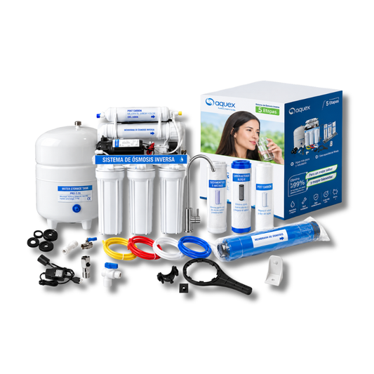 Sistema de Osmosis Inversa Aquex 100 GPD 5 Etapas con Bomba